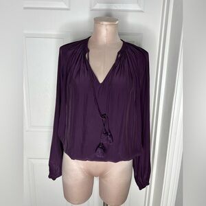 Ramy Brook Purple Long Sleeve Blouse Blouson Sz XXS